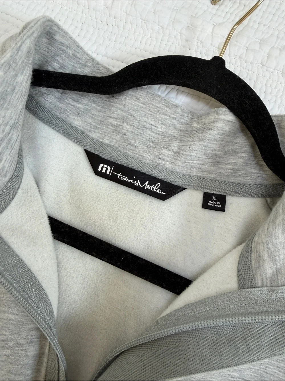 Travis Mathew Light Gray Quarter-Zip Pullover